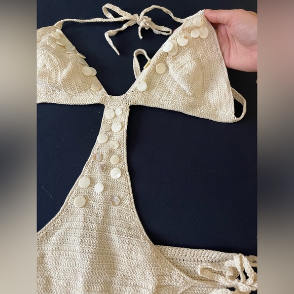 Anna Kosturova Gorgeous One Piece Handmade Monokini Crochet Beaded Swimsuit ๐โ๏ธ๐ - Picture 8 of 13